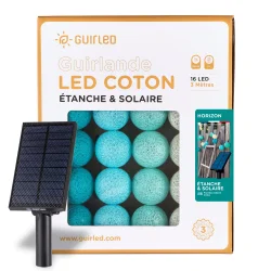 Blau-weiße Solar-Lichterkette Horizont für außen – wasserdicht