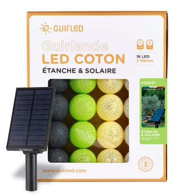 Guirlande boule lumineuse d'extérieur verte et grise - Forest