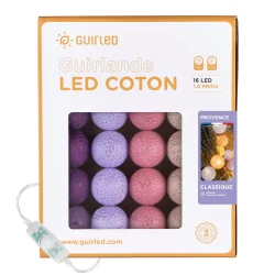 Guirlande boule lumineuse violet et rose - Provence Classique