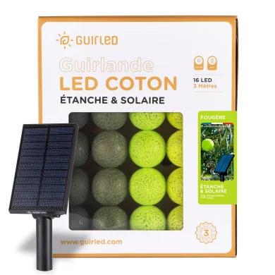 Guirlande boule lumineuse extérieur verte - Fougère - Guirled