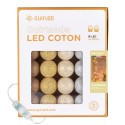 Radiance (brokatowa) – klasyczna girlanda świetlna z kulkami bawełnianymi LED