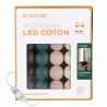 Wild Klassiek LED-lichtslinger met katoenen balletjes voor binnen