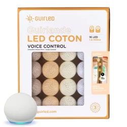 Guirnalda de bolas luminosas - Algodón Control de Voz - Guirled