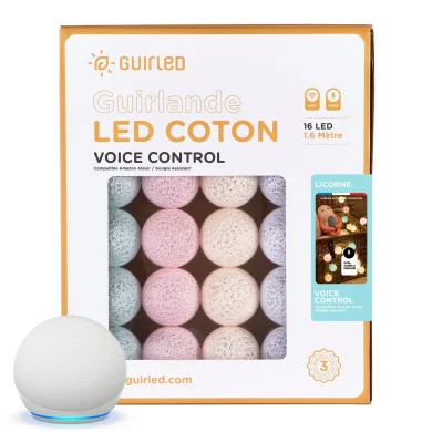 Guirnalda de bolas luminosas - Unicornio Control por Voz - Guirled