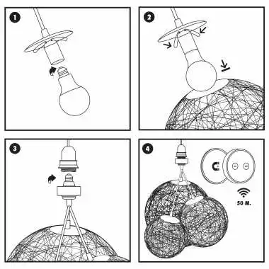 Guirled - Suspension 3 Boules -  Bornéo Luminaire Suspension 3 boules LED E27