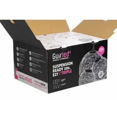 Guirled - Suspension 3 Boules -  Bornéo Luminaire Suspension 3 boules LED E27