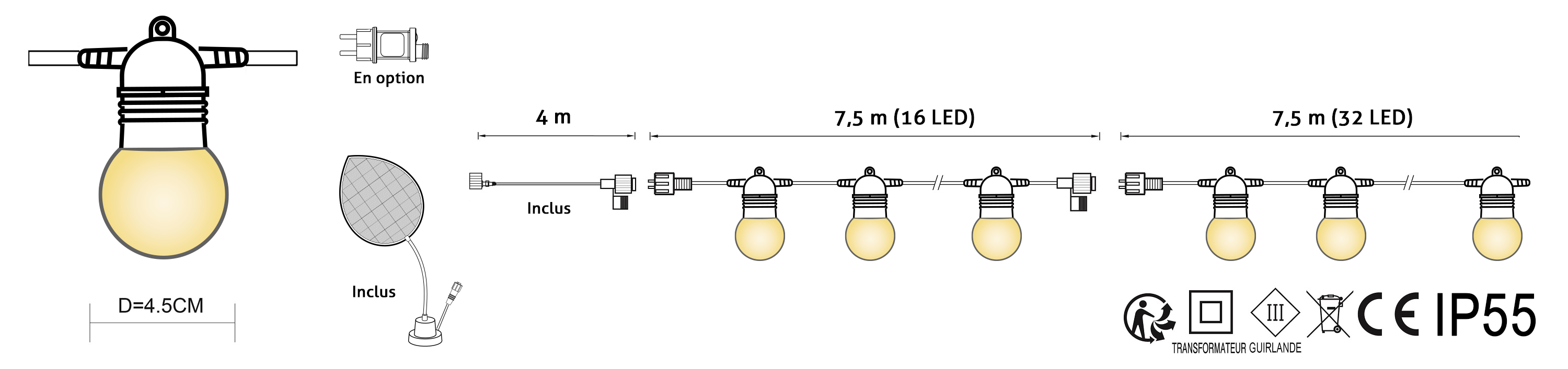 Taille Guinguette Vintage 32 LED