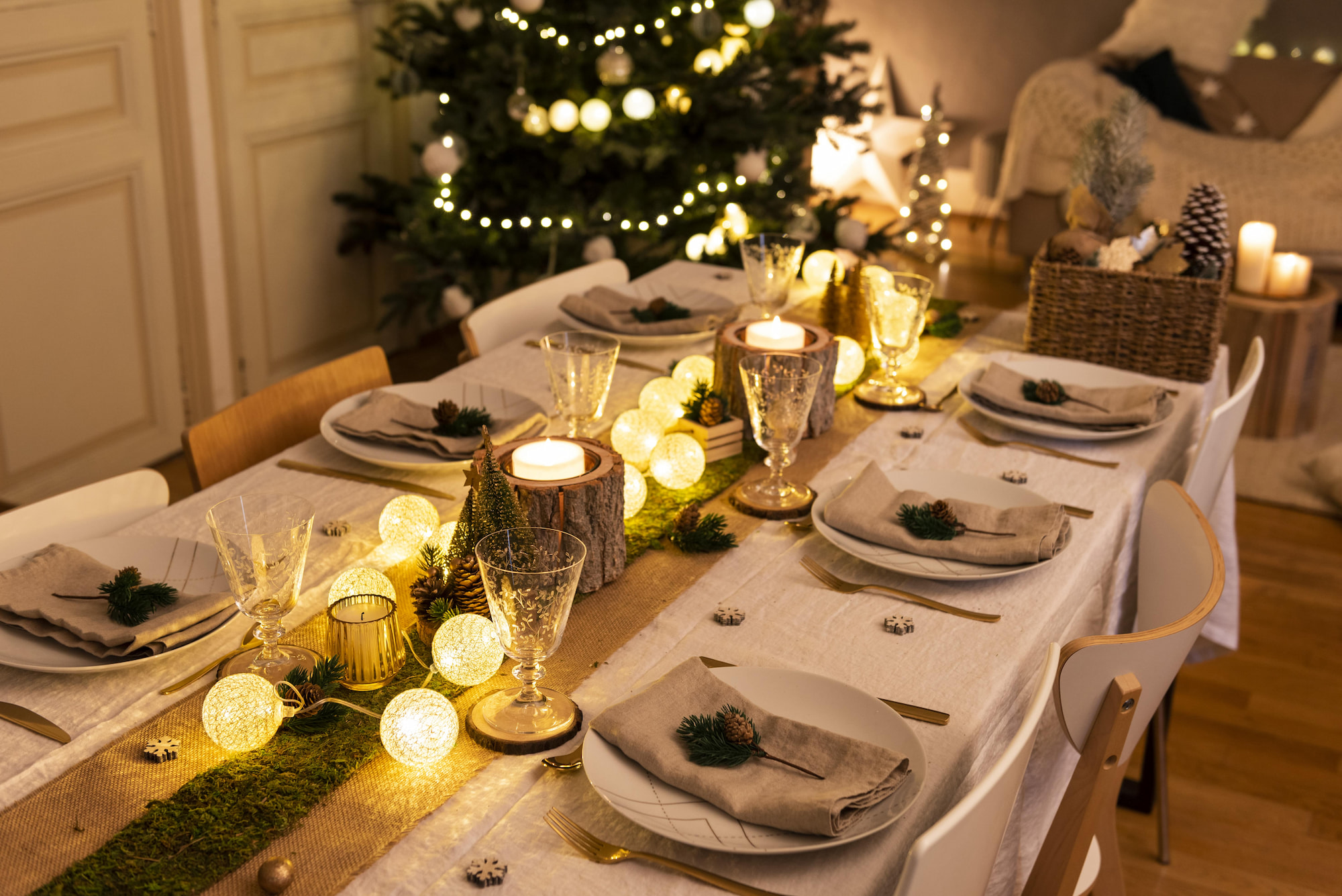 Guirlande lumineuse boule Trésor pour une belle table de Noël