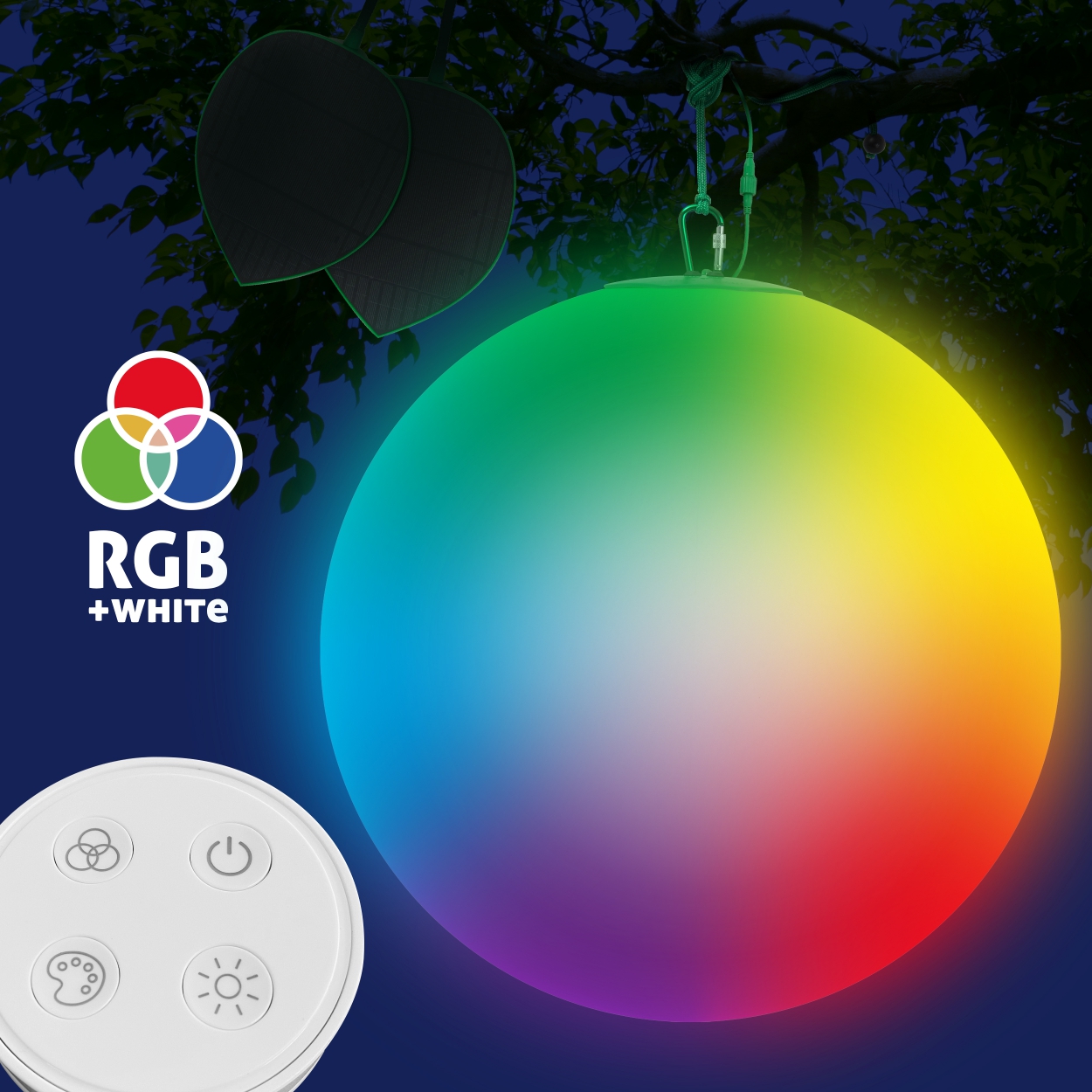 sphère boule lumineuse extérieur solaire guirled