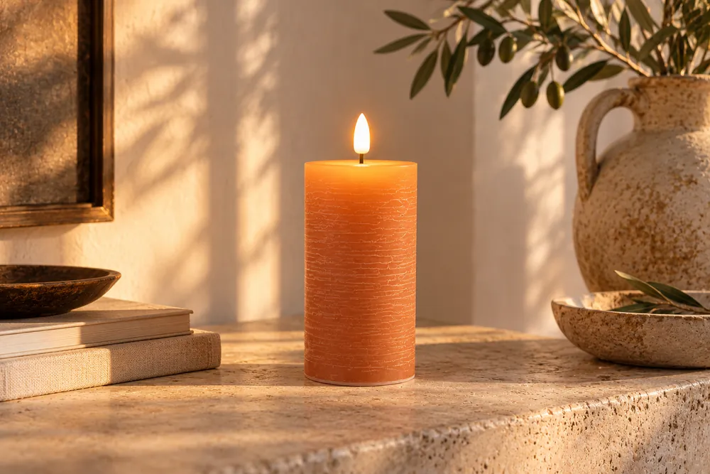 Bougie LED en cire véritable, teinte Carrot Cake