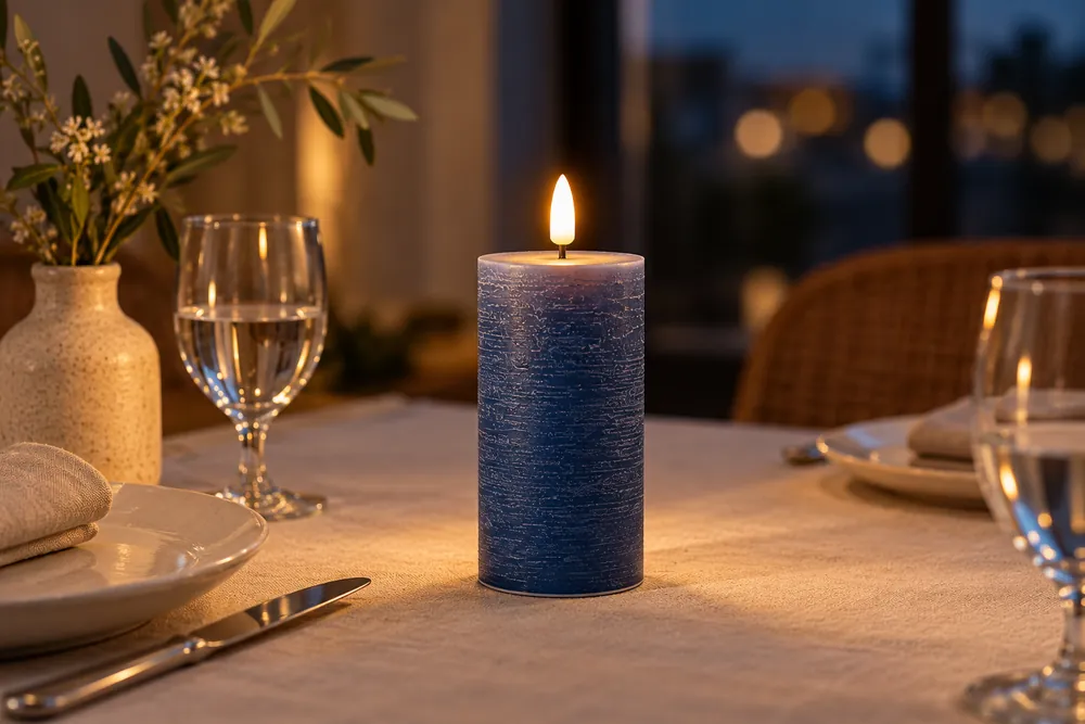 Bougie LED en cire véritable, teinte Cassis