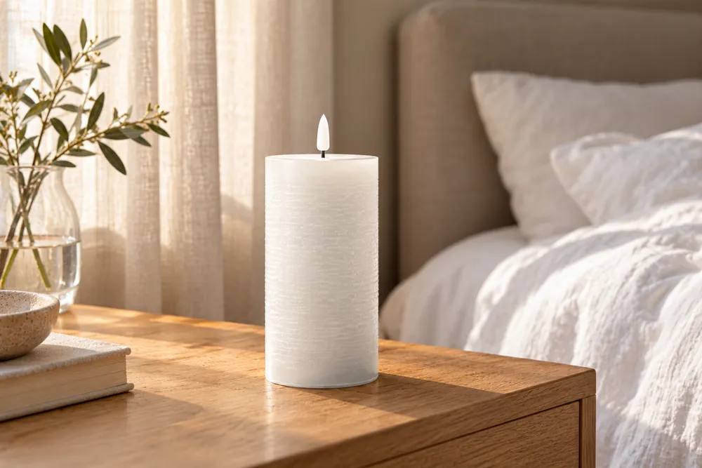 Bougie LED en cire véritable, teinte Coco