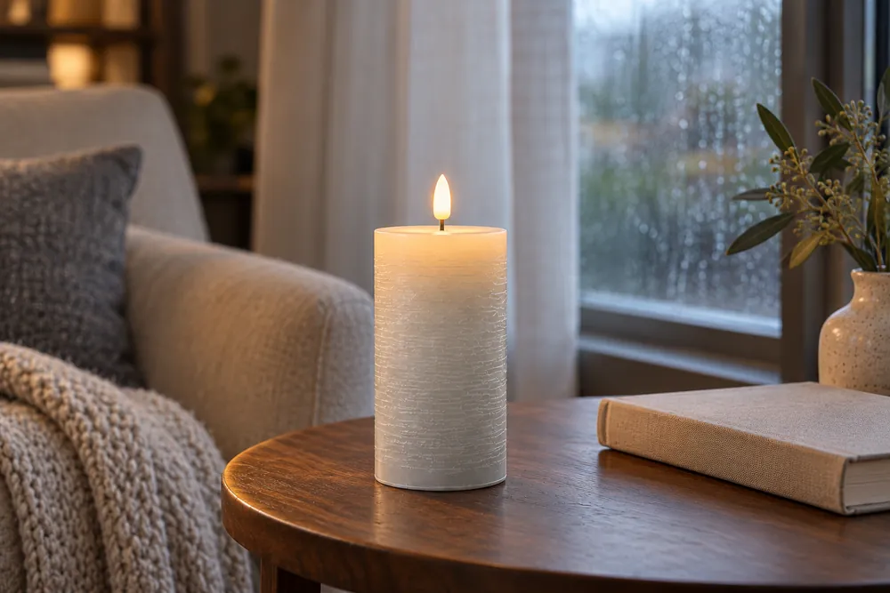 Bougie LED en cire véritable, teinte Mochi