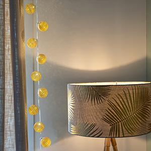 guirlande lumineuse boule coton or guirled