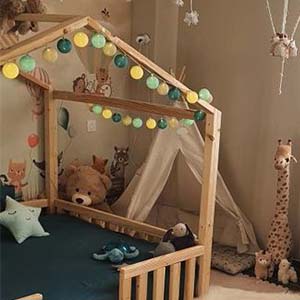 guirlande lumineuse boule coton guirled
